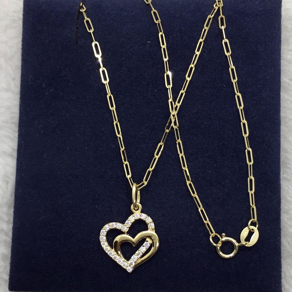 Double Heart Women’s Necklace 18K Gold