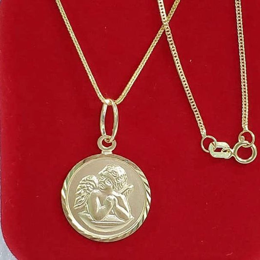 Angel Disc Necklace 18K Gold