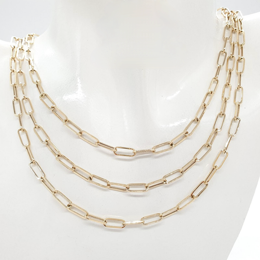 Paperclip Chain Necklace 18K Gold 1123222