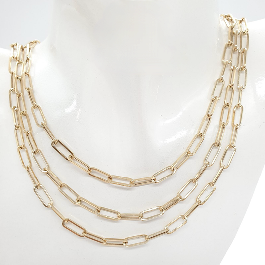 Paperclip Chain Necklace 18K Gold 1123223