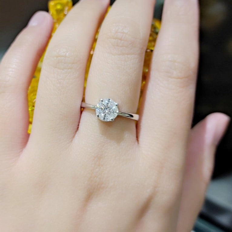 .60ct Pie Cut Diamond Engagement Ring 14K White Gold