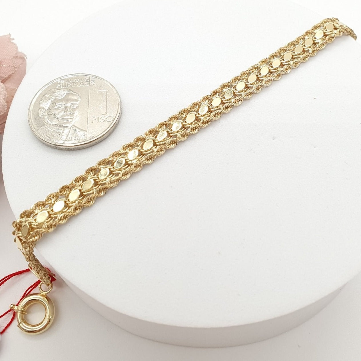 damascus rope bracelet 18k gold