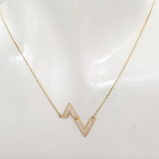 Studded Volt Necklace 18K Yellow/Rose/White Gold