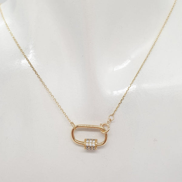Carabiner Clasp Center Necklace 18K Gold – ZNZ Jewelry Affordagold
