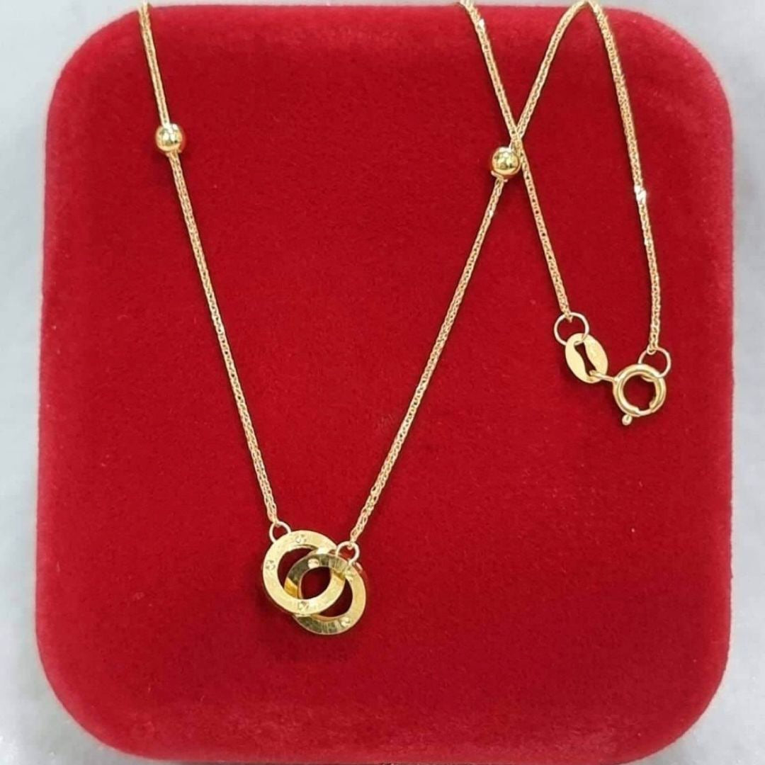 Interlocking Circle Necklace 18K Gold